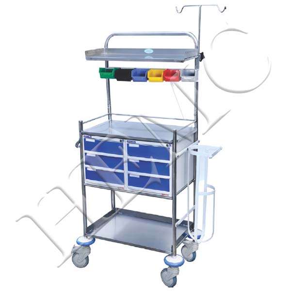EMERGENCY CRASH CART, DELUXE, S.S.