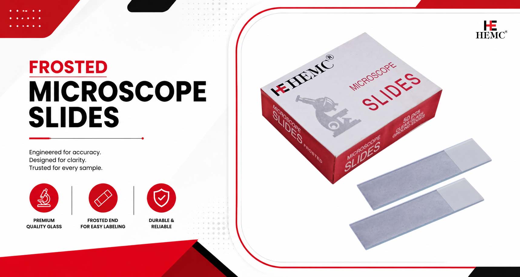 Frosted Microscope Slides for Laboratory Use Frosted Microscope Slide